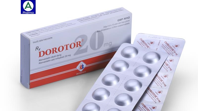 Dorotor 20mg 2x10 Domesco - Thuốc điều trị rối loạn lipid máu của Việt Nam