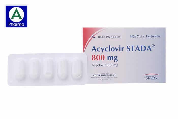 Thuốc Acyclovir Stada 800Mg dùng điều trị nhiễm khuẩn do virus Herpes Simplex, zona, thủy đậu,...